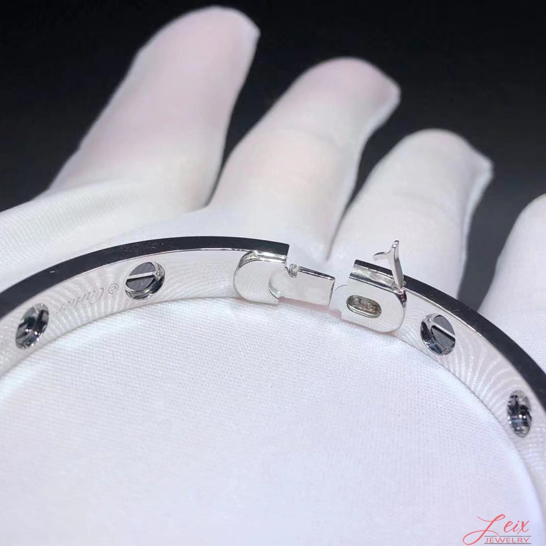 Cartier 18k White Gold 204 Pave Diamond & Black Ceramic Love Bracelet (1)