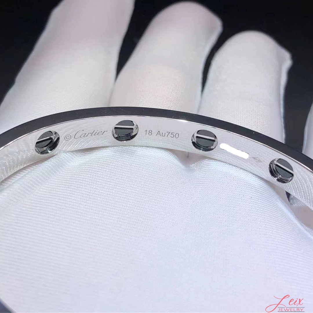Cartier 18k White Gold 204 Pave Diamond & Black Ceramic Love Bracelet (2)