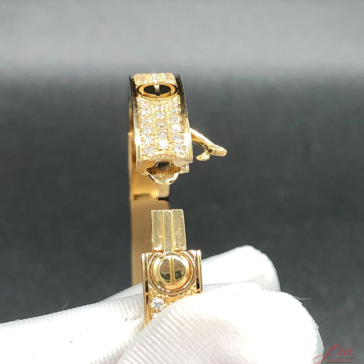 Custom Cartier 18k Yellow Gold with 204 Diamond-Pave LOVE Bracelet (4)