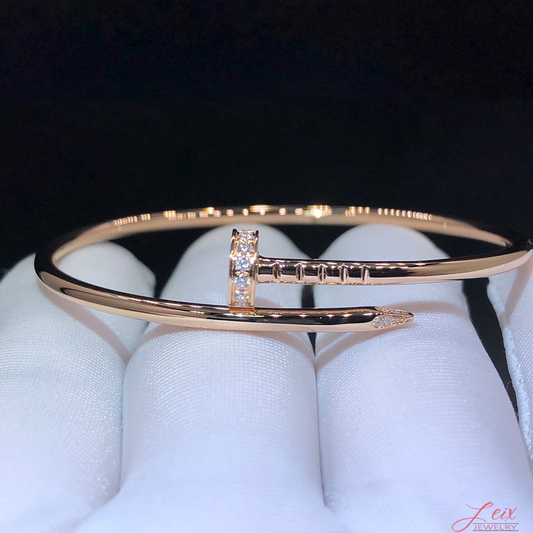 Cartier 18k Pink Gold 20 Diamonds SM Juste un Clou Nail Bracelet (2)