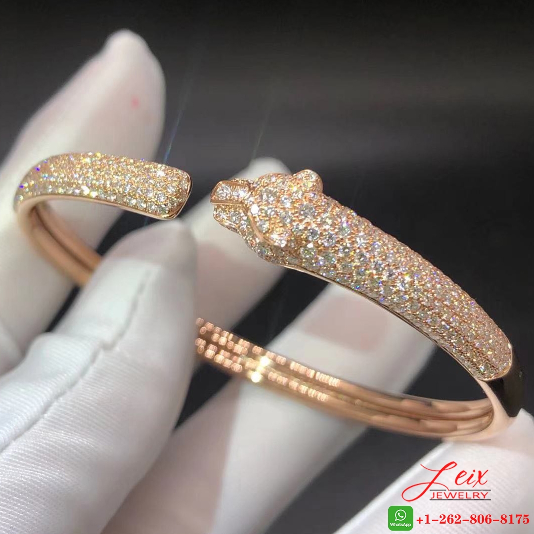 Cartier 18k Rose Gold, Diamond, Emerald Panthère de Cartier Bracelet Cartier 18k Rose Gold, Diamond, Emerald Panthère de Cartier Bracelet