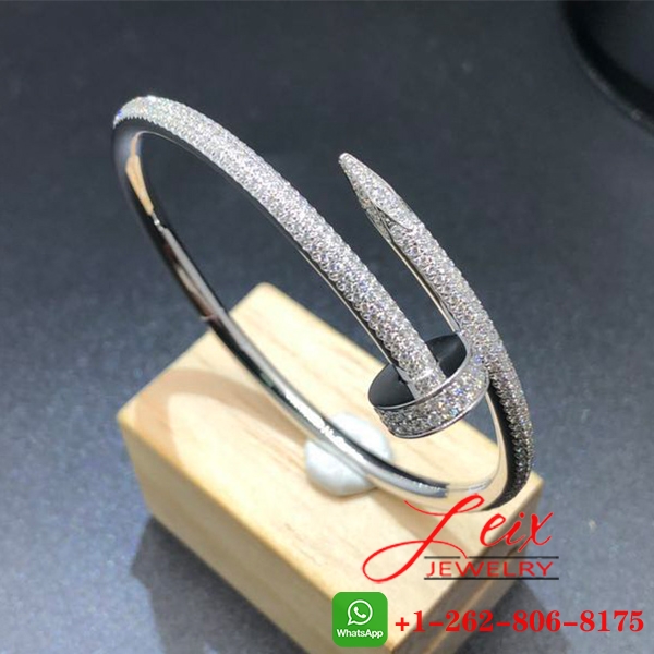 Cartier Classic 18K White Gold Diamond Juste Un Clou Bracelet (1) Cartier Classic 18K White Gold Diamond Juste Un Clou Bracelet