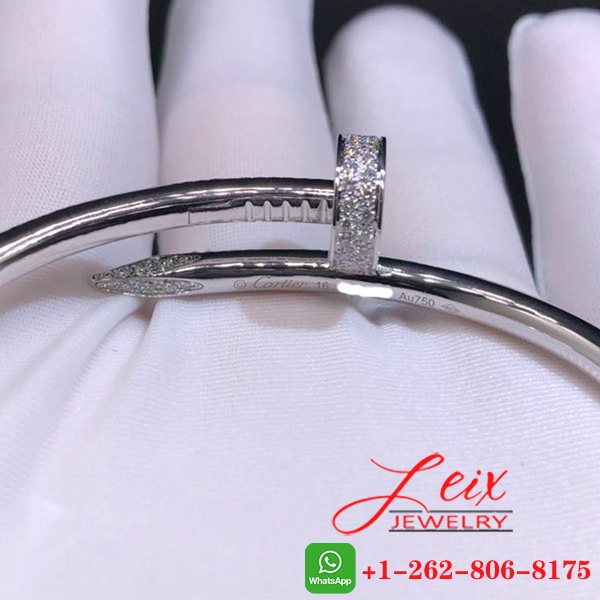 Cartier Classic 18K White Gold Diamond Juste Un Clou Bracelet (3) Cartier Classic 18K White Gold Diamond Juste Un Clou Bracelet