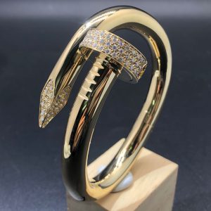Cartier Juste Un Clou 4.33ct Diamond 18K Yellow Gold Large Model Nail Bangle Bracelet