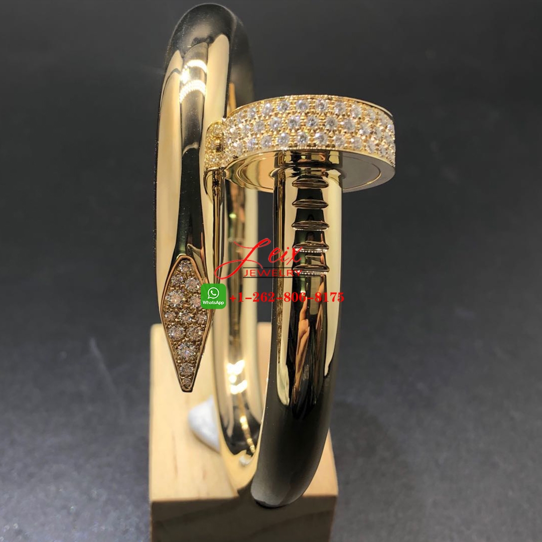 Cartier Juste Un Clou 4.33ct Diamond 18K Yellow Gold Large Model Nail Bangle Bracelet-1 Cartier Juste Un Clou 4.33ct Diamond 18K Yellow Gold Large Model Nail Bangle Bracelet