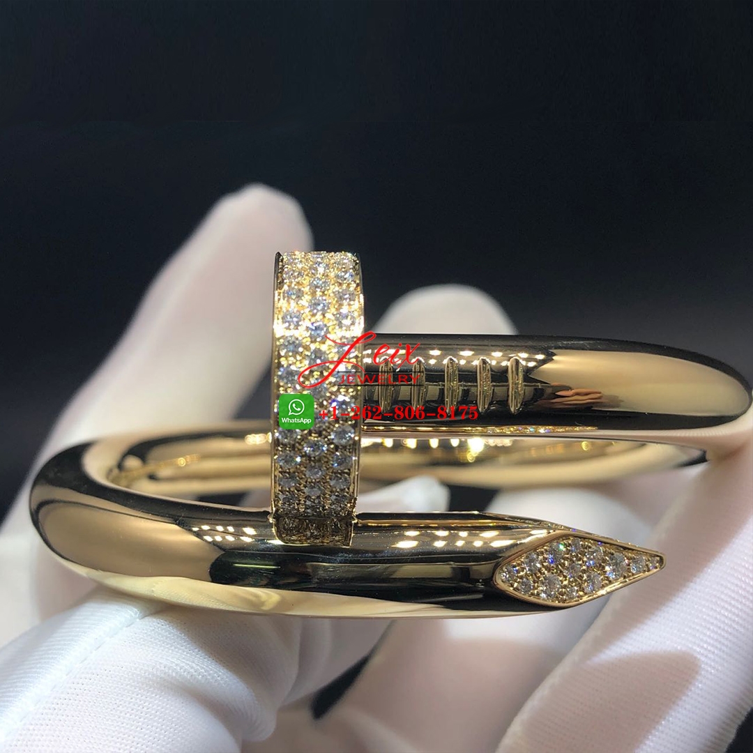 Cartier Juste Un Clou 4.33ct Diamond 18K Yellow Gold Large Model Nail Bangle Bracelet (2) Cartier Juste Un Clou 4.33ct Diamond 18K Yellow Gold Large Model Nail Bangle Bracelet