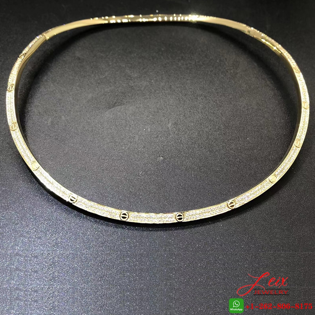 Cartier LOVE 2.45ct Pavé Diamond 18k Yellow Gold Necklace (6) Cartier LOVE 2.45ct Pavé Diamond 18k Yellow Gold Necklace