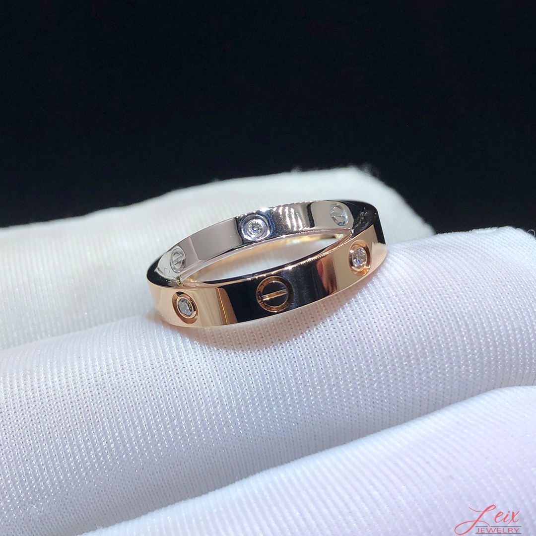 Cartier Love 6 Diamonds Rose and White Double Band Ring (2)