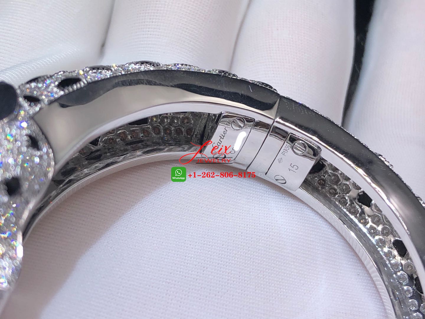 Cartier Platinum 12.73ct Diamond Paved Panthere de Cartier Bracelet (1) Cartier Platinum 12.73ct Diamond Paved Panthere de Cartier Bracelet