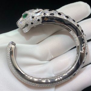 Cartier Platinum 12.73ct Diamond Paved Panthere de Cartier Bracelet