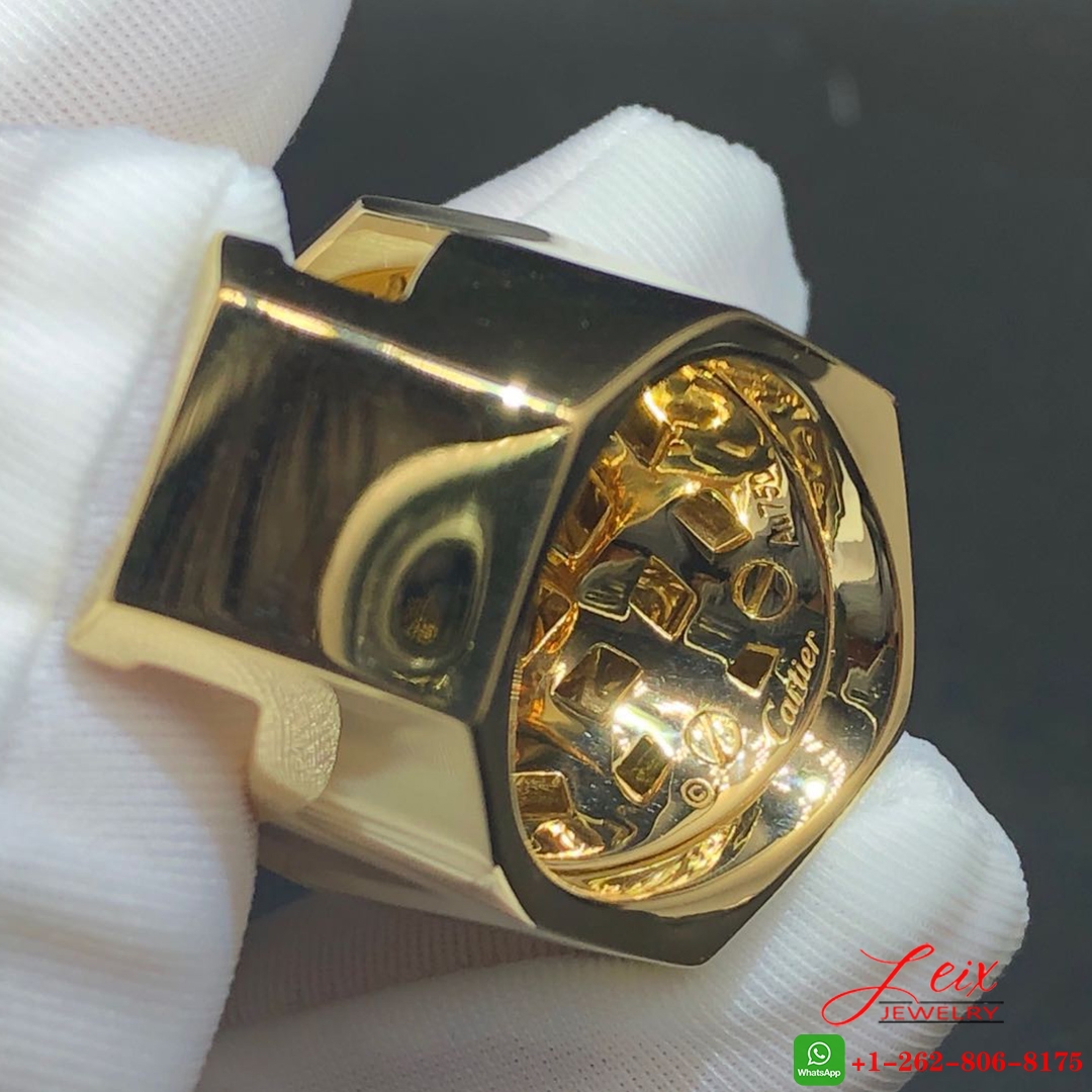Cartier Solid 18K Yellow Gold Panthere de Cartier Lacquer Reridots Ring (2) Cartier Solid 18K Yellow Gold Panthere de Cartier Lacquer Reridots Ring