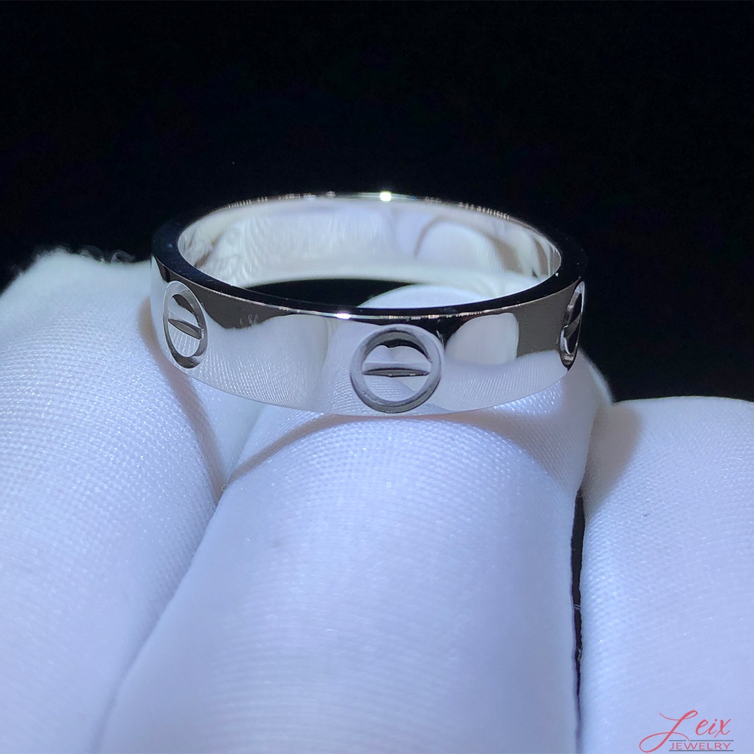 Custom Made Cartier Love Platinum Band Ring (1)
