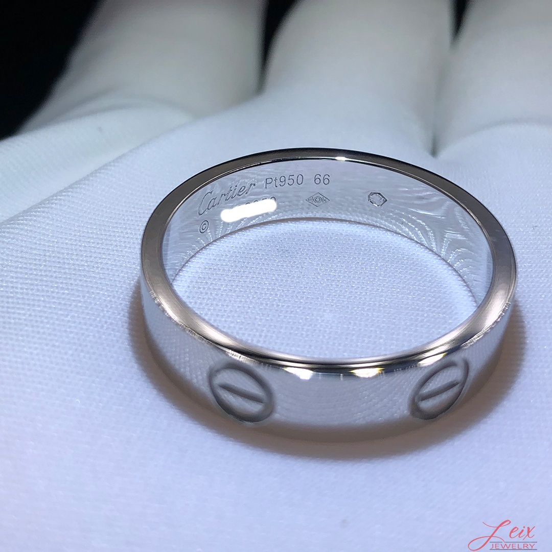 Custom Made Cartier Love Platinum Band Ring (2)