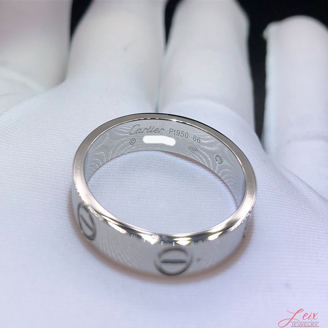Custom Made Cartier Love Platinum Band Ring (3)