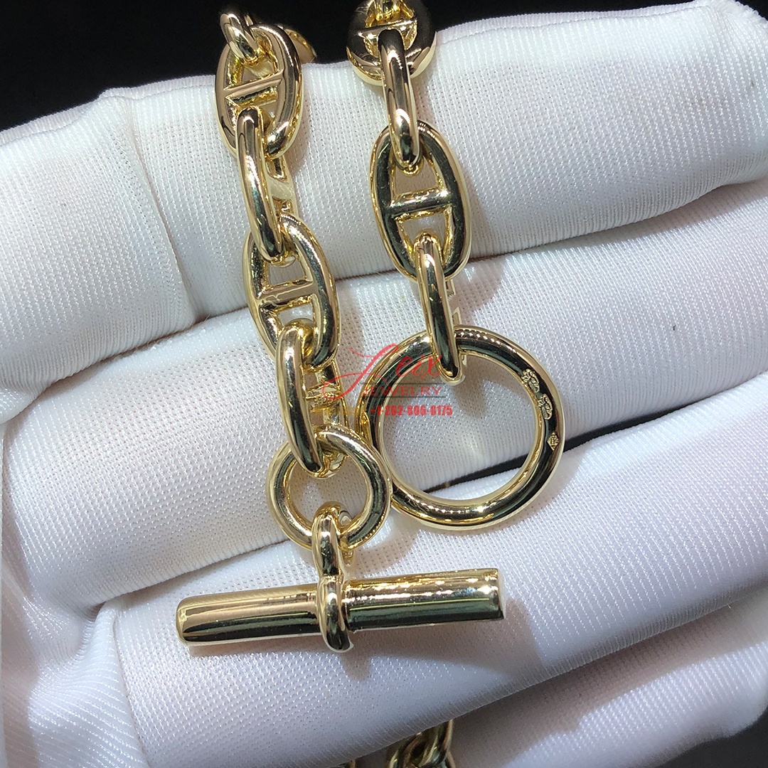Custom Made Hermes Chaine D'Ancre 18K Yellow Gold Toggle Link Necklace (1) Custom Made Hermes Chaine D'Ancre 18K Yellow Gold Toggle Link Necklace