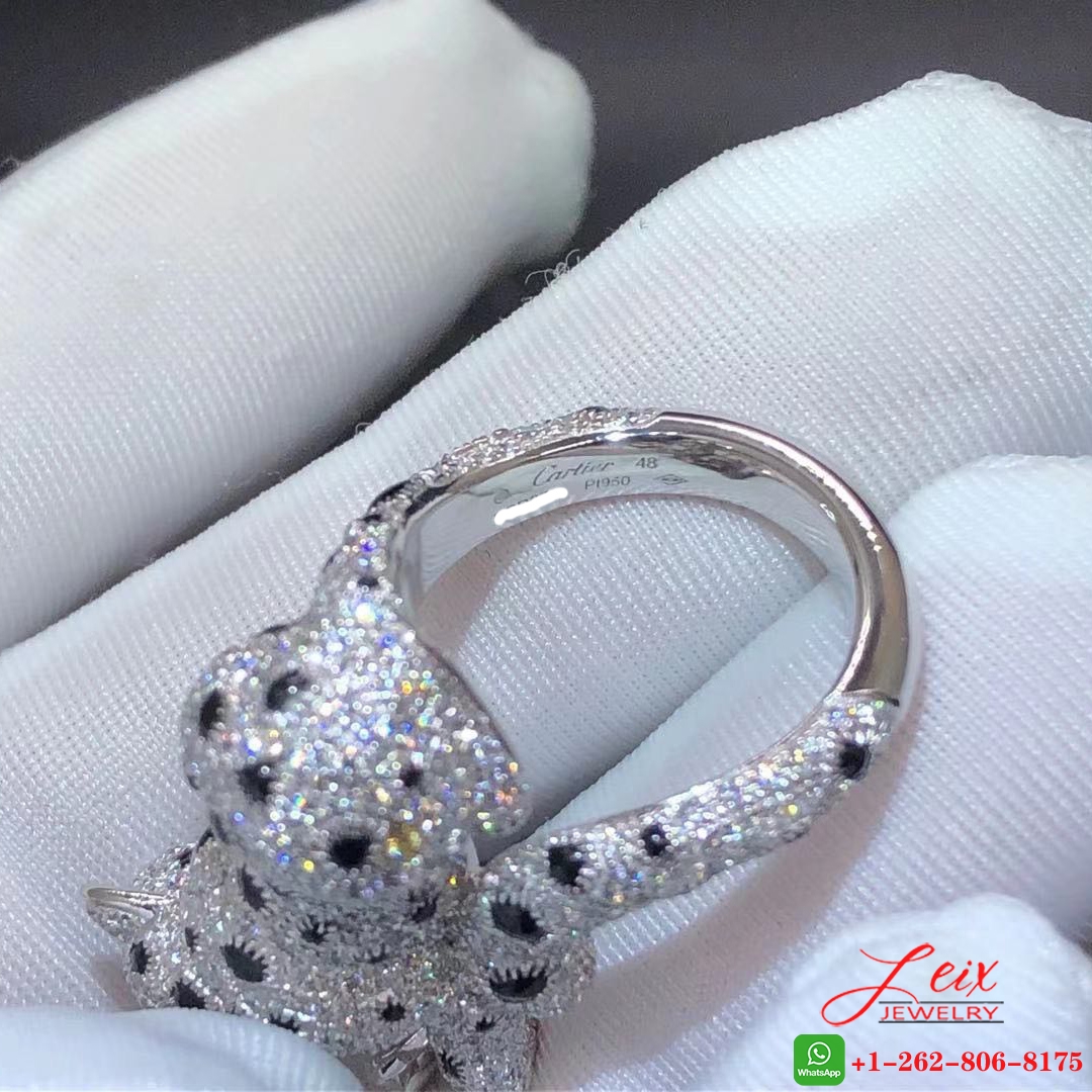 Custom Panthère de Cartier Platinum Full Diamond Paved Ring (1)