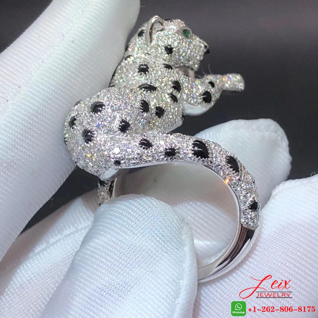 Custom Panthère de Cartier Platinum Full Diamond Paved Ring (4) Custom Panthère de Cartier Platinum Full Diamond Paved Ring