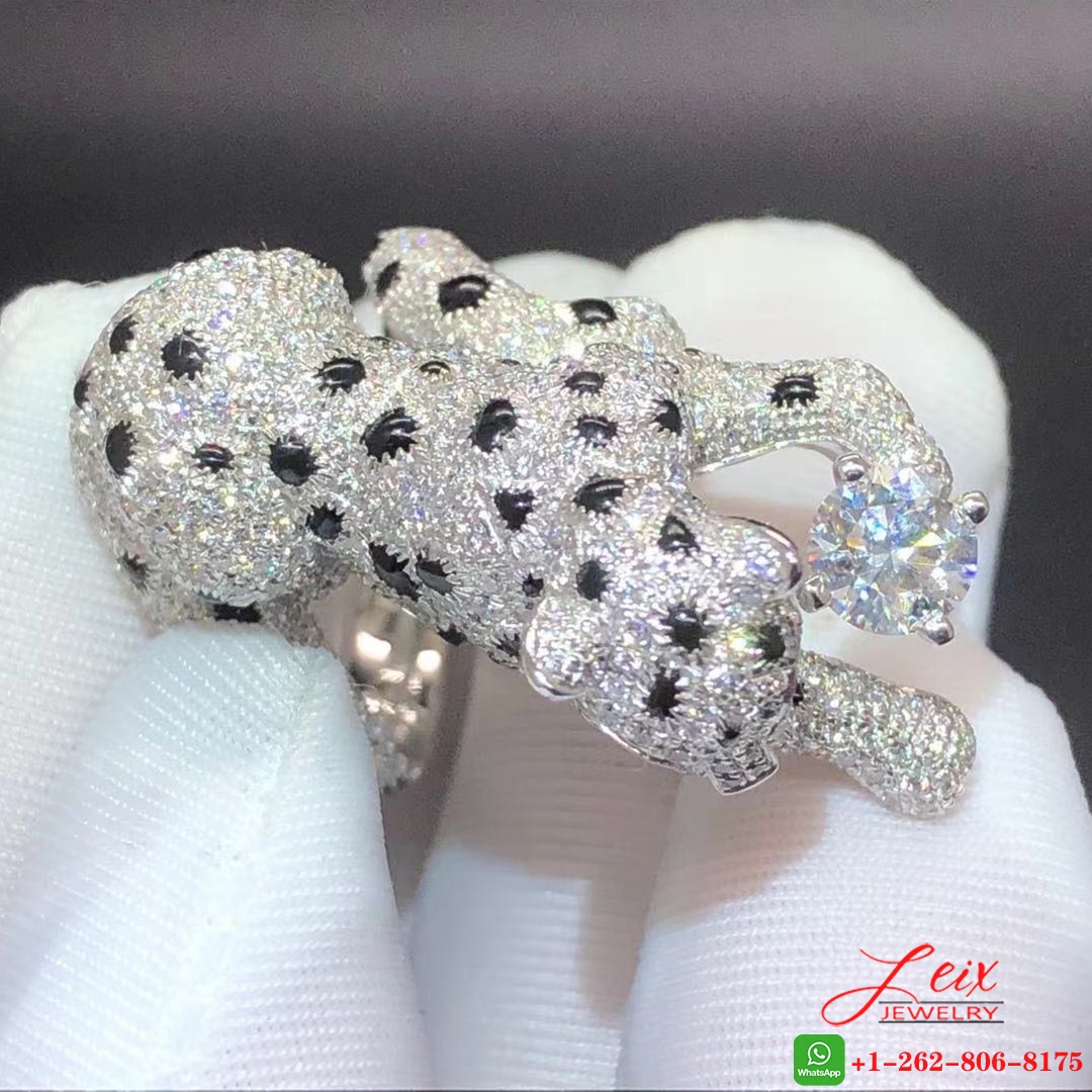 Custom Panthère de Cartier Platinum Full Diamond Paved Ring (5) Custom Panthère de Cartier Platinum Full Diamond Paved Ring