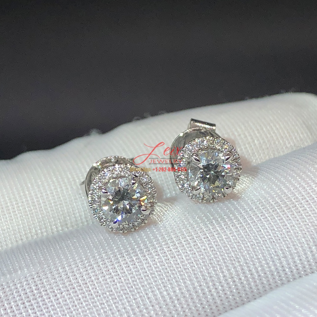 Harry Winston Classics 0.5ct Round Brilliant Diamond Platinum Micropavé Earstuds
