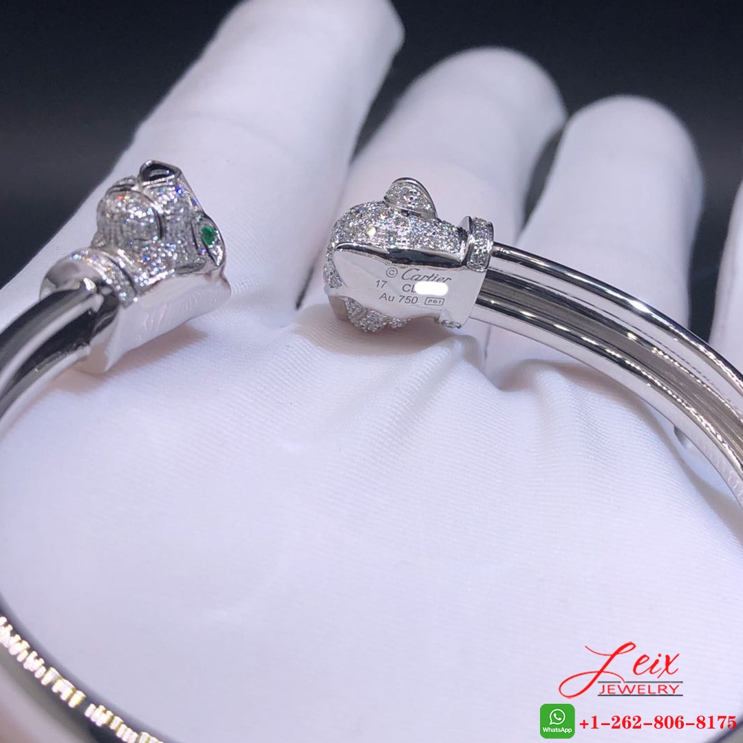 Panthere de Cartier Two Headed 18k White Gold Diamond Bracelet (2) Panthere de Cartier Two Headed 18k White Gold Diamond Bracelet