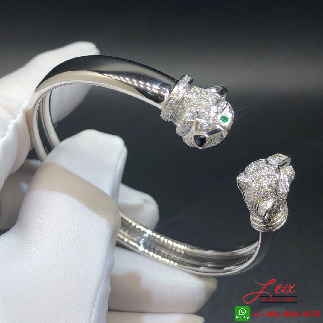 Panthere de Cartier Two Headed 18k White Gold Diamond Bracelet (3) Panthere de Cartier Two Headed 18k White Gold Diamond Bracelet