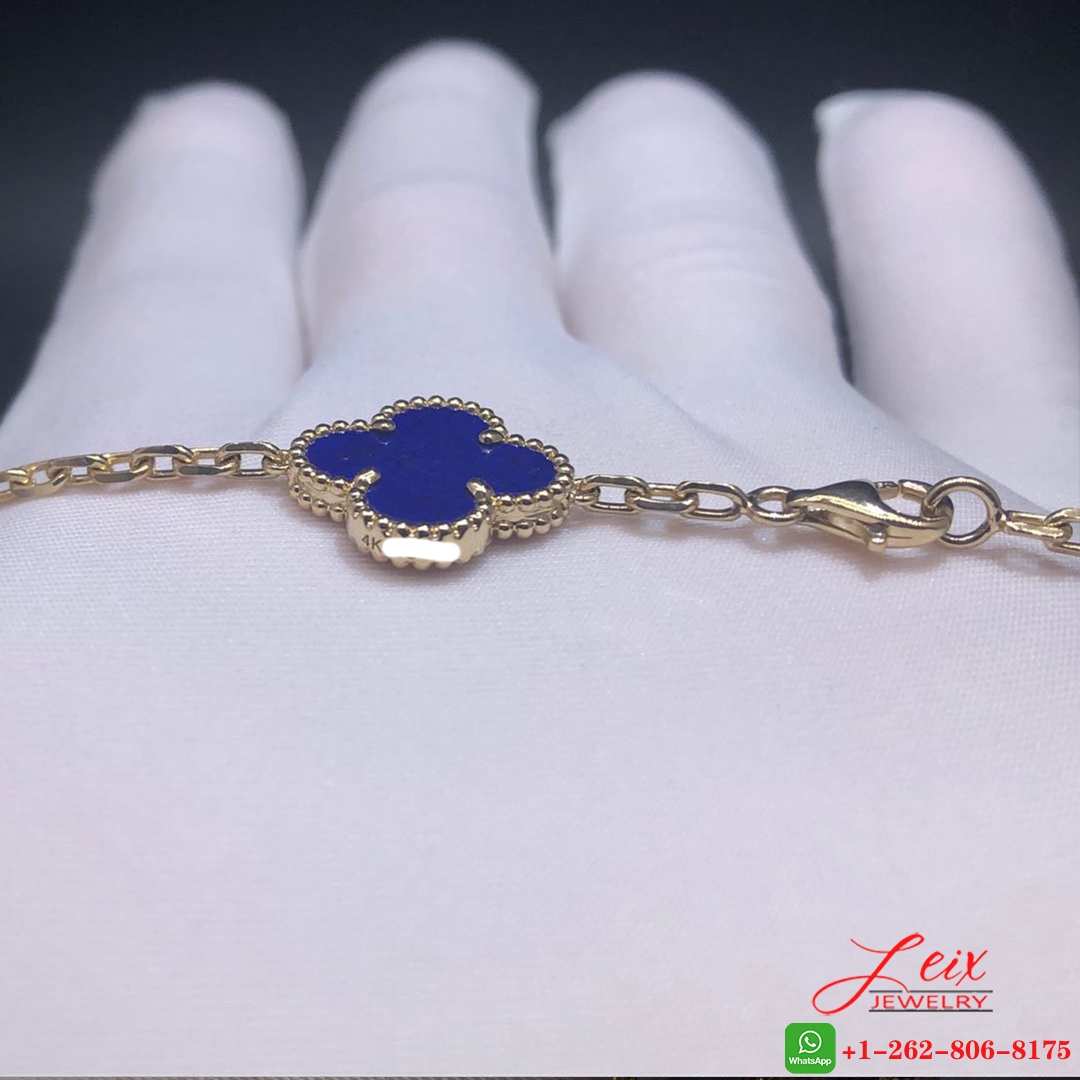 VCA 18K Yellow Gold Lapis Lazuli 20 Motifs Vintage Alhambra Long Necklace (2) VCA 18K Yellow Gold Lapis Lazuli 20 Motifs Vintage Alhambra Long Necklace