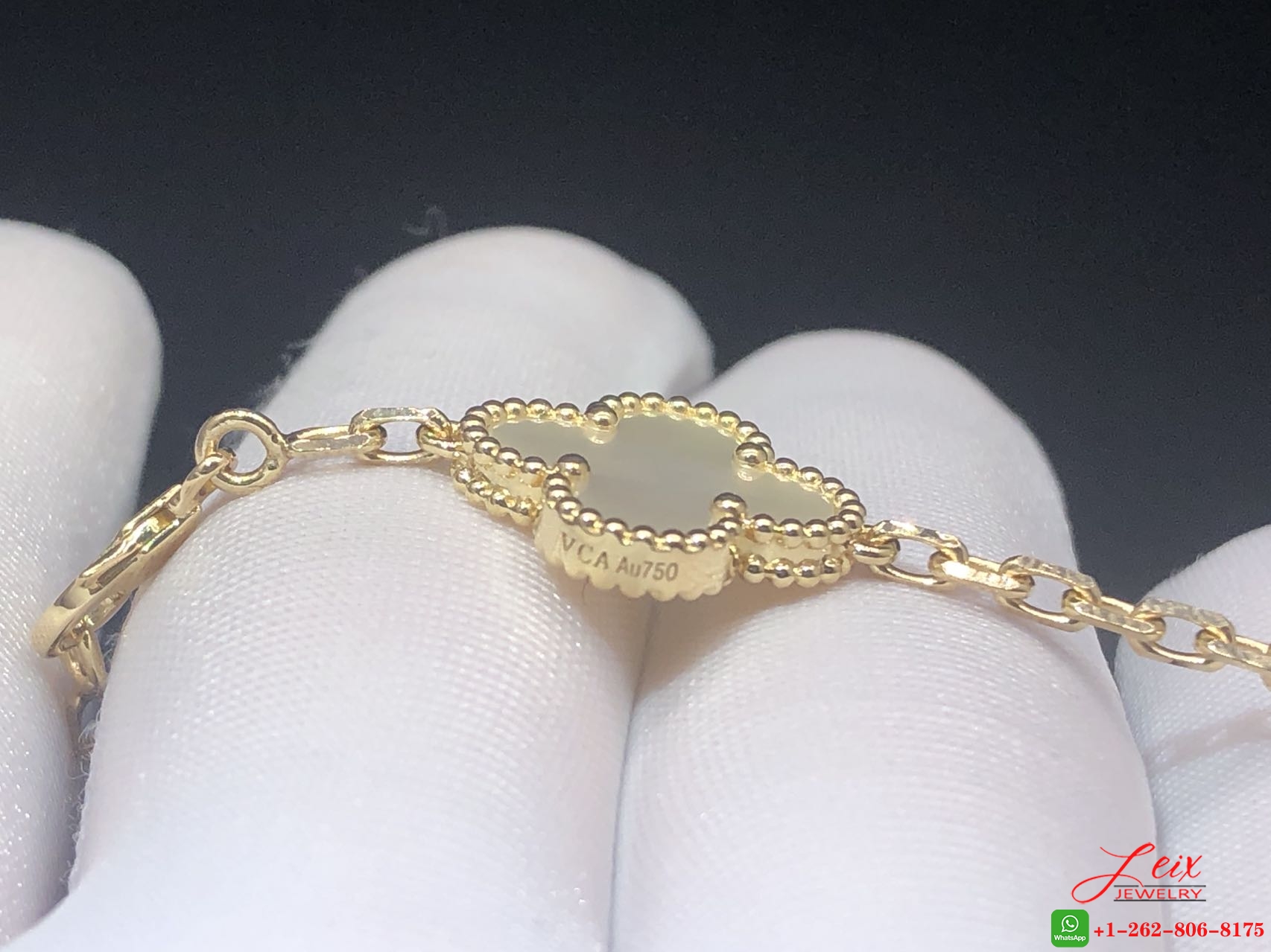 VCA Vintage Alhambra 20 Motif 18k Yellow Gold Mother of Pearl Long Necklace (3) VCA Vintage Alhambra 20 Motif 18k Yellow Gold Mother of Pearl Long Necklace