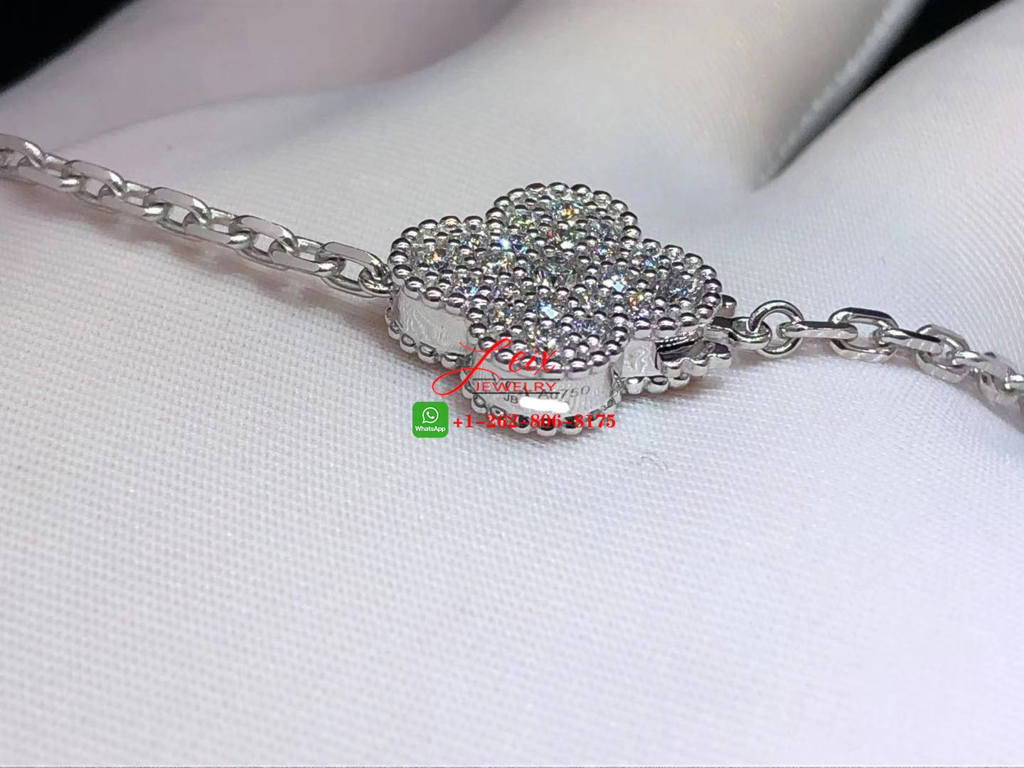 Van Cleef & Arpels 18K White Gold Diamond Magic Alhambra 16 motifs Long Necklace (1) Van Cleef & Arpels 18K White Gold Diamond Magic Alhambra 16 motifs Long Necklace