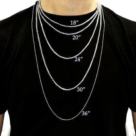 men's necklace size chart