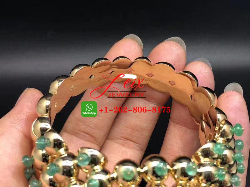 Cactus de Cartier 18k Yellow Gold Emeralds 5.92ct Diamond Bracelet (1) Cactus de Cartier 18k Yellow Gold Emeralds 5.92ct Diamond Bracelet