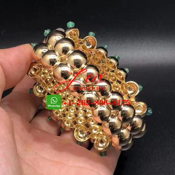 Cactus de Cartier 18k Yellow Gold Emeralds 5.92ct Diamond Bracelet (5) Cactus de Cartier 18k Yellow Gold Emeralds 5.92ct Diamond Bracelet