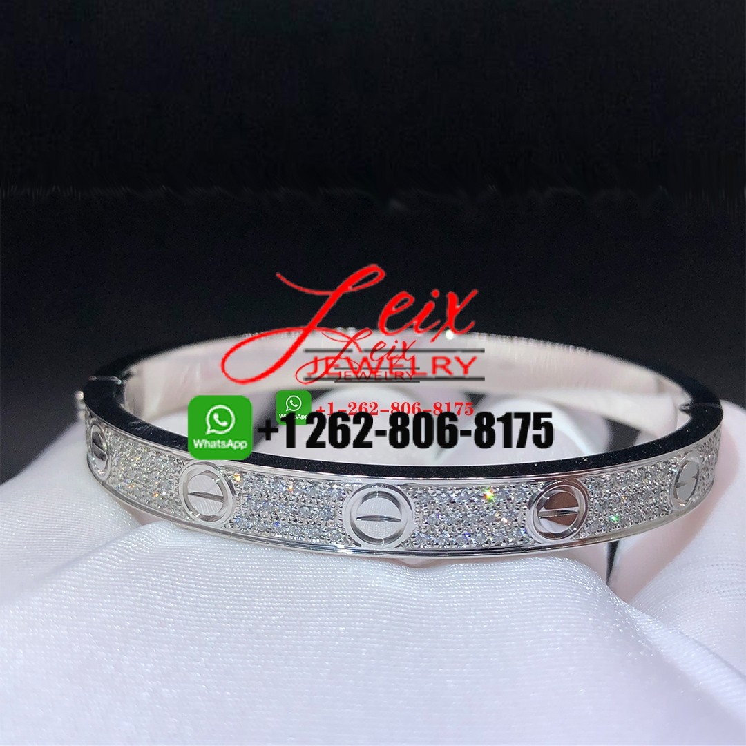 Cartier 18K White Gold Full Pave Diamond Love Bracelet Cartier 18K White Gold Full Pave Diamond Love Bracelet