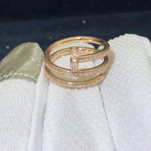 Cartier 18k Rose Gold Diamond-paved Just un Clou Double Nail Ring
