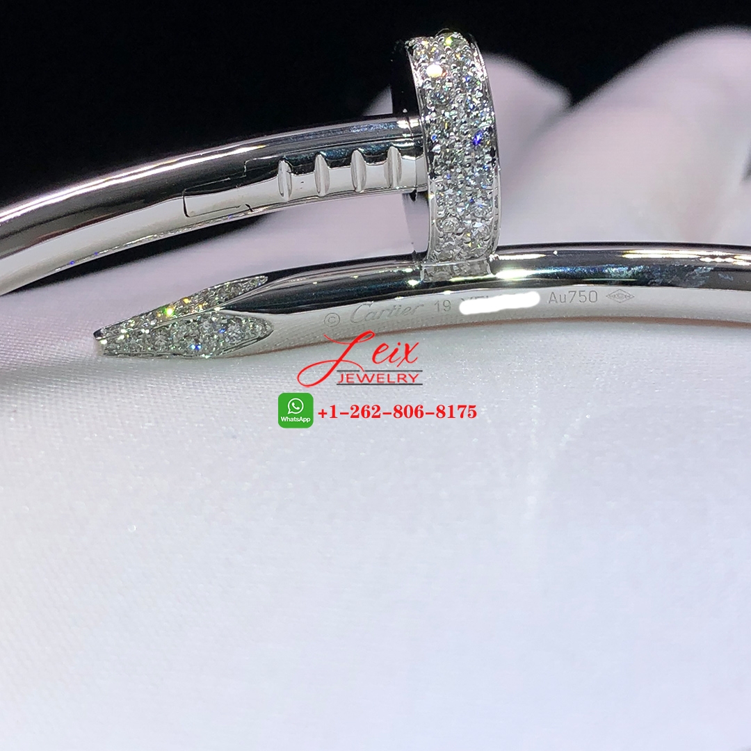 Cartier 18k White Gold Diamond Juste Un Clou Medium Model Nail Bracelet (2) Cartier 18k White Gold Diamond Juste Un Clou Medium Model Nail Bracelet