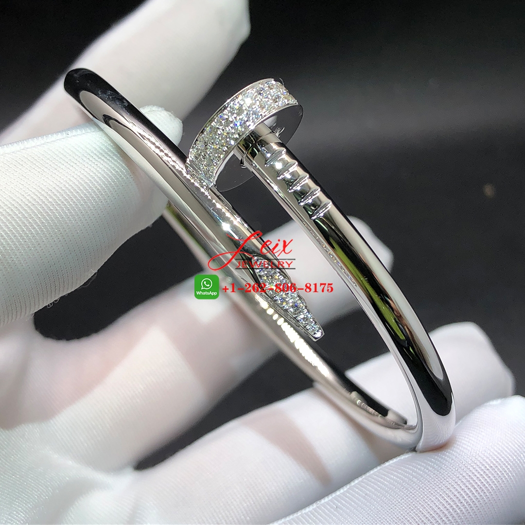 Cartier 18k White Gold Diamond Juste Un Clou Medium Model Nail Bracelet (3) Cartier 18k White Gold Diamond Juste Un Clou Medium Model Nail Bracelet