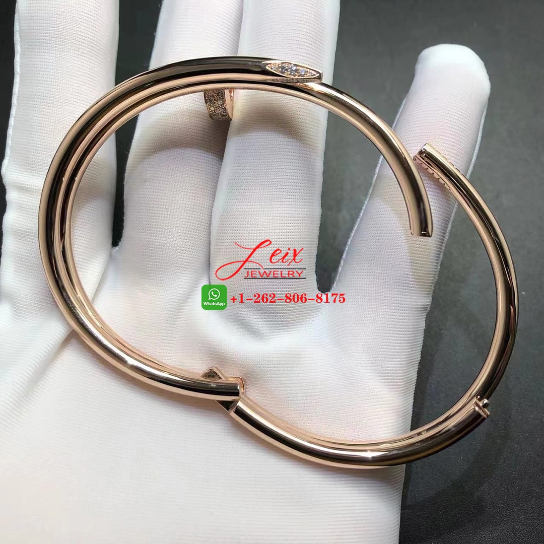 Cartier Juste Un Clou 18k Rose Gold Double Row Diamond Nail Bracelet (2) Cartier Juste Un Clou 18k Rose Gold Double Row Diamond Nail Bracelet