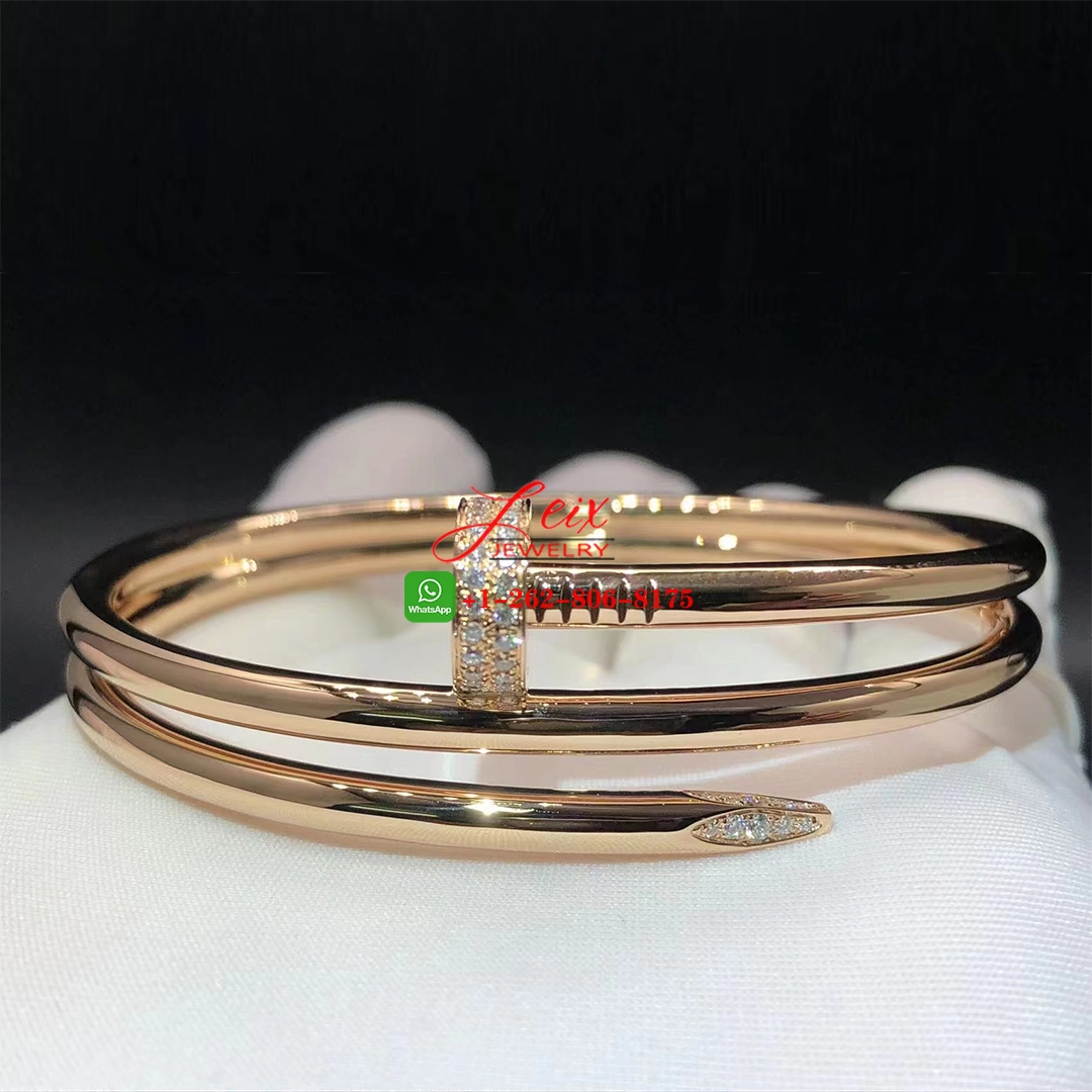 Cartier Juste Un Clou 18k Rose Gold Double Row Diamond Nail Bracelet Cartier Juste Un Clou 18k Rose Gold Double Row Diamond Nail Bracelet