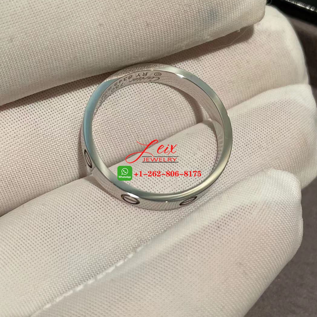 Cartier Love 18k Whie Gold 3.6mm Wedding Band Ring (2) Cartier Love 18k Whie Gold 3.6mm Wedding Band Ring