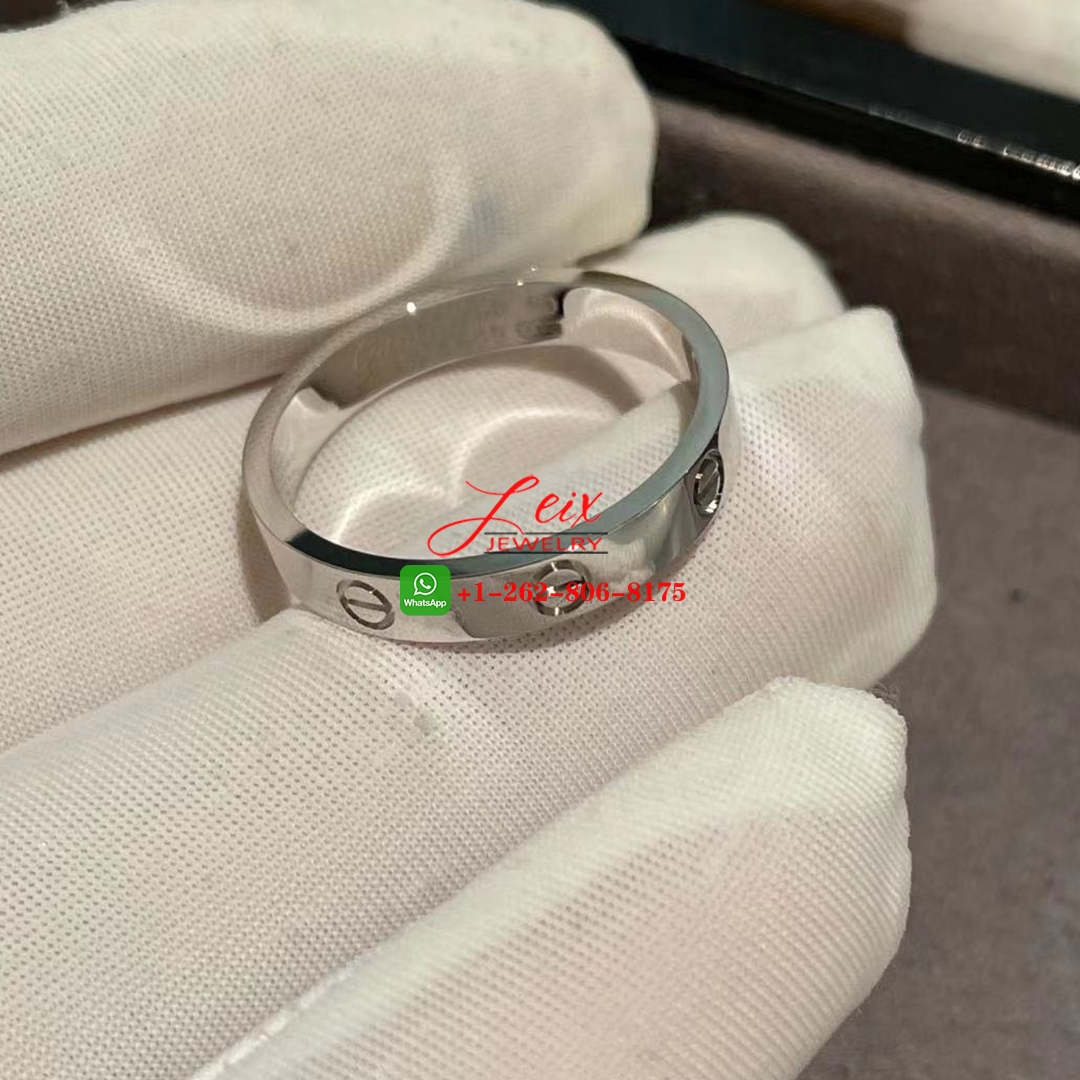 Cartier Love 18k Whie Gold 3.6mm Wedding Band Ring (3) Cartier Love 18k Whie Gold 3.6mm Wedding Band Ring