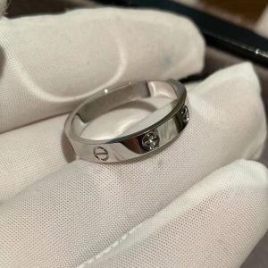 Cartier Love 18k Whie Gold 3.6mm Wedding Band Ring