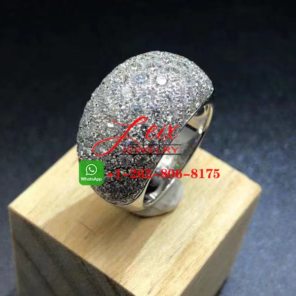 Cartier Paris Nouvelle Vague 18k White Gold 3.00ct Diamond Paved Dome Ring Cartier Paris Nouvelle Vague 18k White Gold 3.00ct Diamond Paved Dome Ring