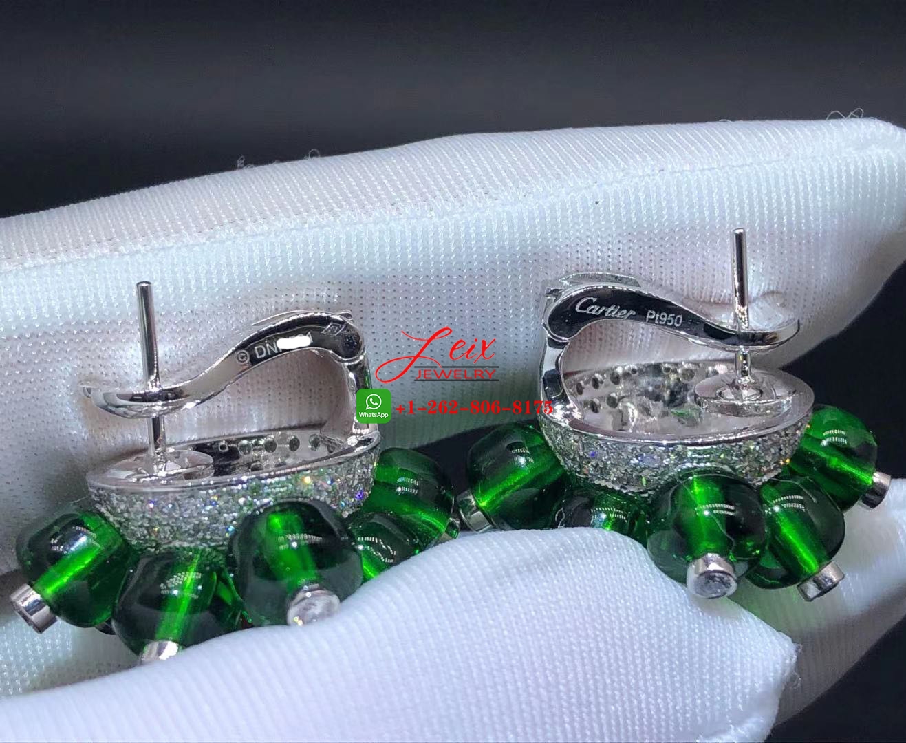 Cartier Platinum Emeralds Beads, Ruby Beads & Diamond High Jewelry Earrings (3) Cartier Platinum Emeralds Beads, Ruby Beads & Diamond High Jewelry Earrings