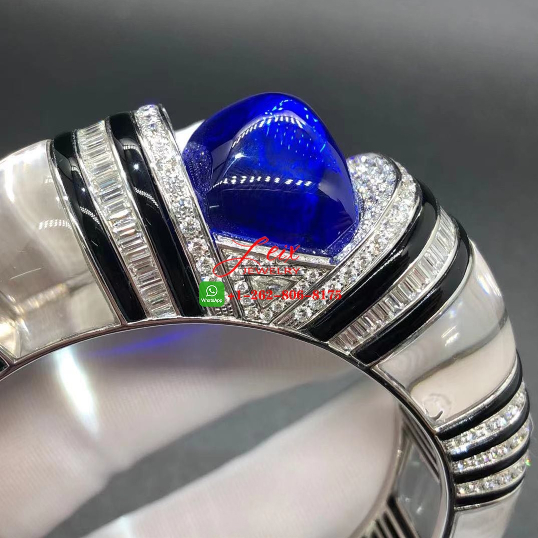 Cartier Royal High Jewelry 18K White Gold Tanzanite, Rock Crystal and Onyx Bracelet (3) Cartier Royal High Jewelry 18K White Gold Tanzanite, Rock Crystal and Onyx Bracelet