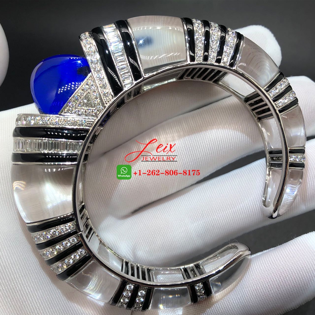 Cartier Royal High Jewelry 18K White Gold Tanzanite, Rock Crystal and Onyx Bracelet (4) Cartier Royal High Jewelry 18K White Gold Tanzanite, Rock Crystal and Onyx Bracelet