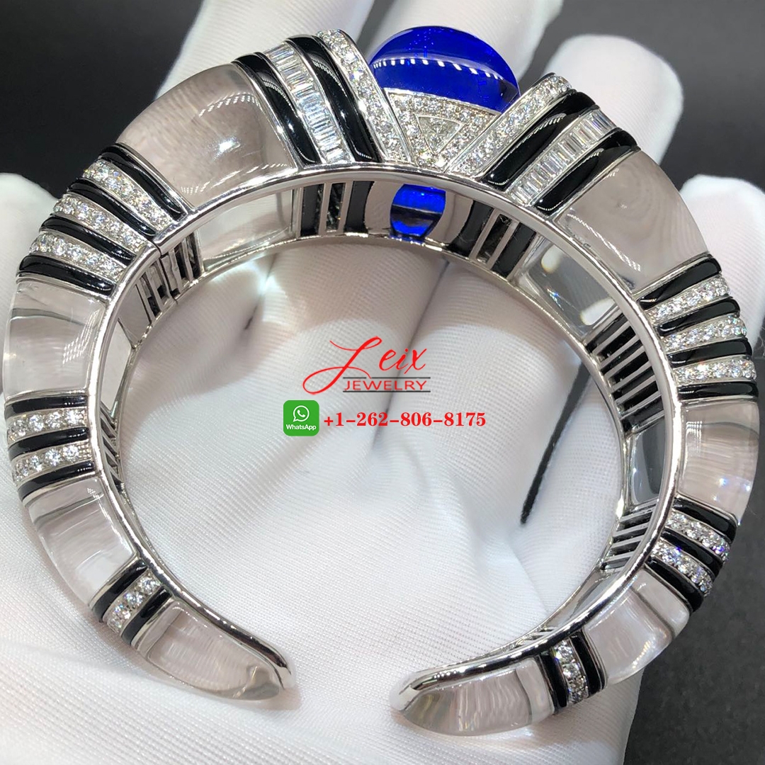 Cartier Royal High Jewelry 18K White Gold Tanzanite, Rock Crystal and Onyx Bracelet (5) Cartier Royal High Jewelry 18K White Gold Tanzanite, Rock Crystal and Onyx Bracelet
