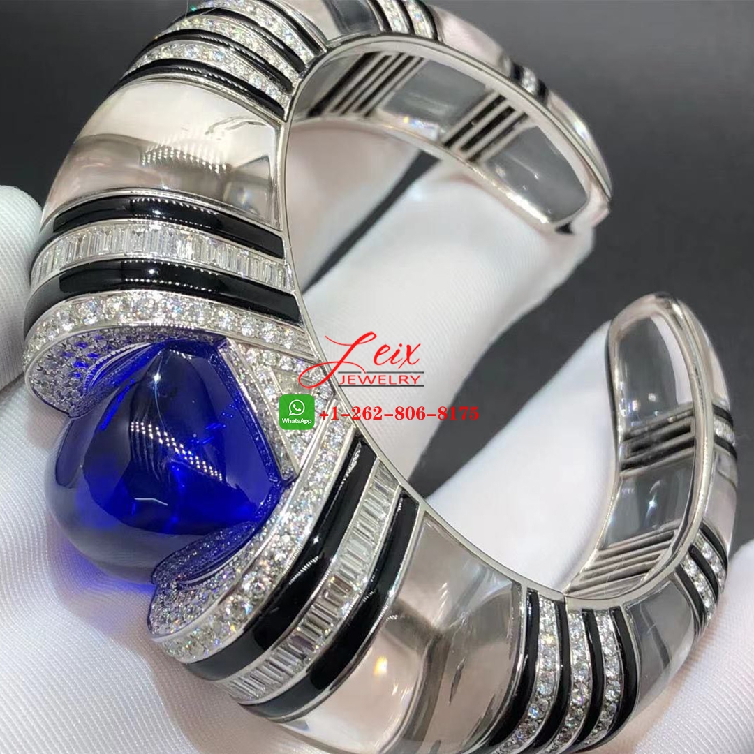 Cartier Royal High Jewelry 18K White Gold Tanzanite, Rock Crystal and Onyx Bracelet (7) Cartier Royal High Jewelry 18K White Gold Tanzanite, Rock Crystal and Onyx Bracelet