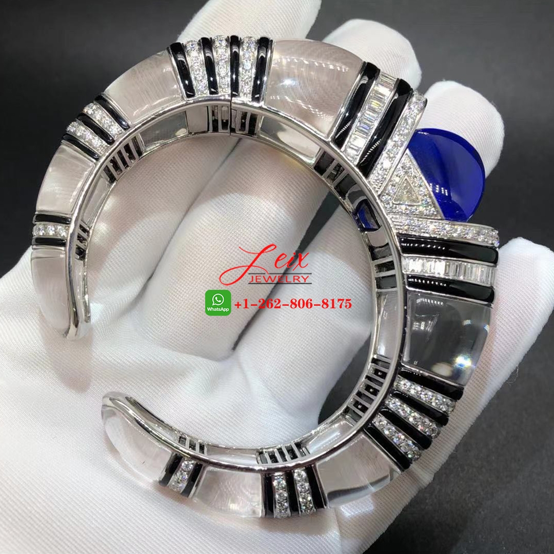 Cartier Royal High Jewelry 18K White Gold Tanzanite, Rock Crystal and Onyx Bracelet (9) Cartier Royal High Jewelry 18K White Gold Tanzanite, Rock Crystal and Onyx Bracelet