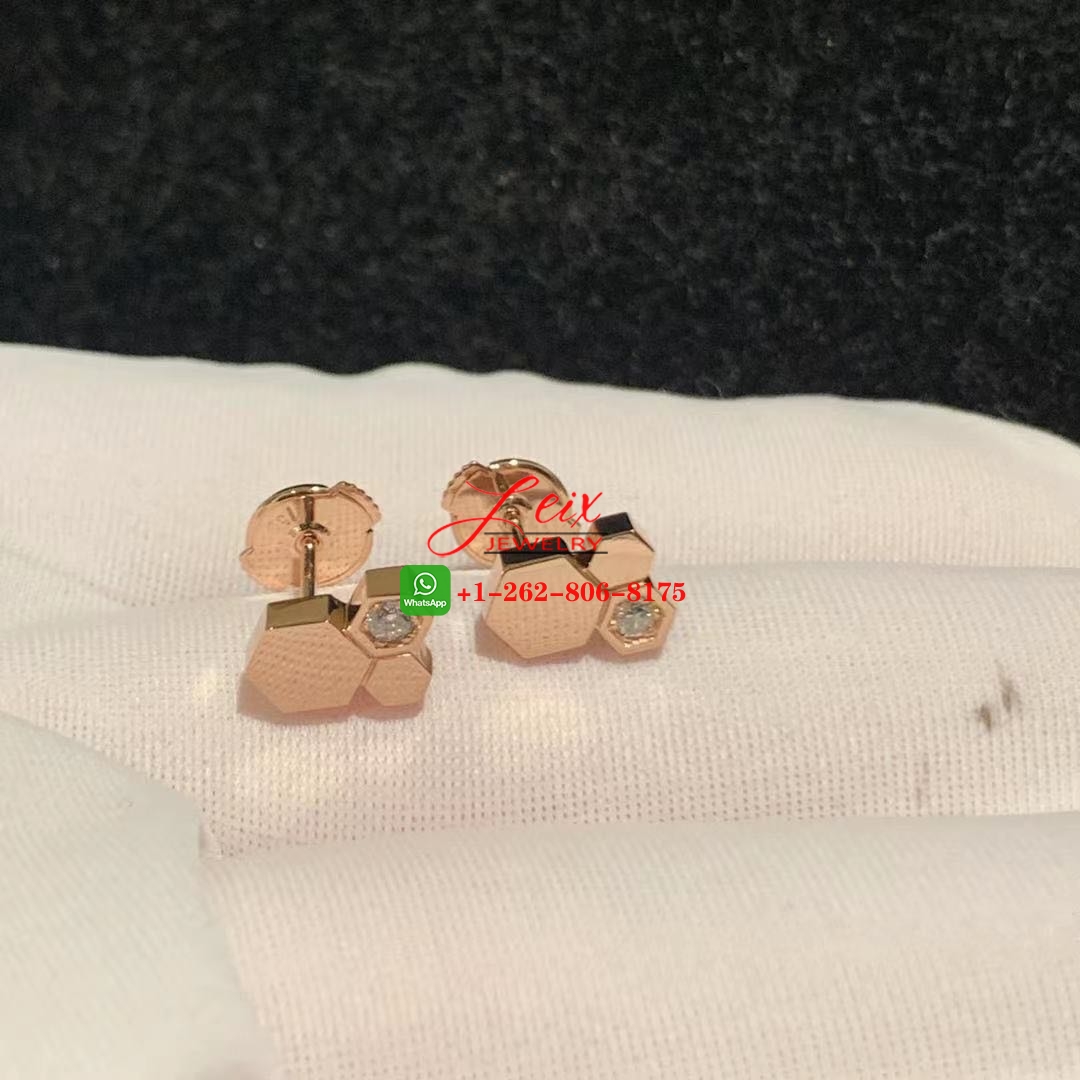 Chaumet Bee My Love 18k Rose Gold Diamond Stud Earrings (3) Chaumet Bee My Love 18k Rose Gold Diamond Stud Earrings