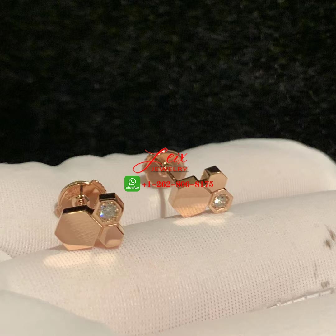 Chaumet Bee My Love 18k Rose Gold Diamond Stud Earrings Chaumet Bee My Love 18k Rose Gold Diamond Stud Earrings