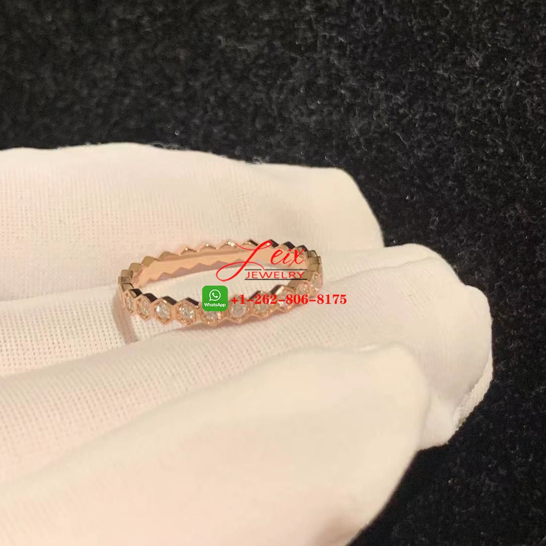 Chaumet Bee My Love Pavé Diamond 18K Pink Gold Wedding Ring (2) Chaumet Bee My Love Pavé Diamond 18K Pink Gold Wedding Ring